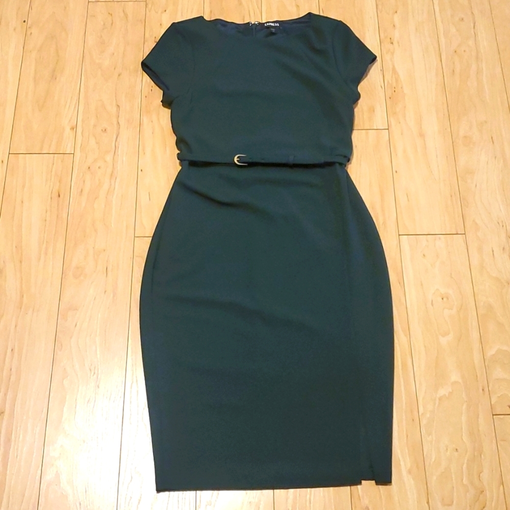 Green pencil skirt dress